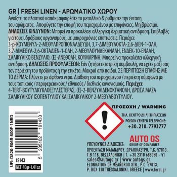 Αρωματικό Αυτοκινήτου Κονσέρβα Feral Με Άρωμα Fresh Linen 40gr