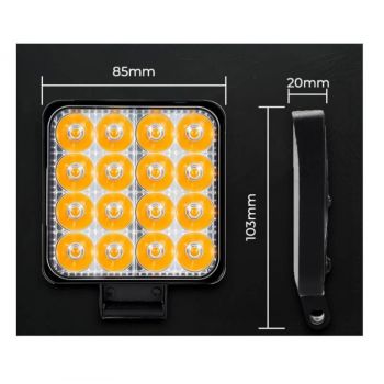 Προβολέας Εργασίας Τετράγωνος Mini FT-16 LED 12-40 Volt 50W 7000lm 6000k LEDBAR-001 1 Τεμάχιο