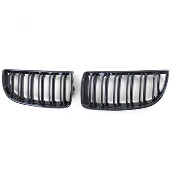Καρδιές Μάσκας Για Bmw 3 E90 /E91 05-08 M4 Look Με Διπλή Γρίλια Μαύρο Γυαλιστερό 2 Τεμάχια
