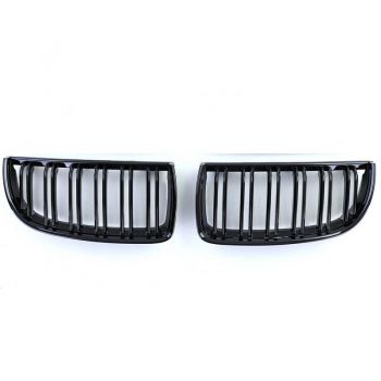 Καρδιές Μάσκας Για Bmw 3 E90 /E91 05-08 M4 Look Με Διπλή Γρίλια Μαύρο Γυαλιστερό 2 Τεμάχια