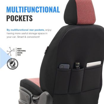 Καλύμματα Αυτοκινήτου Otom Smart Design Universal Ύφασμα / Δερματίνη Σετ Εμπρός / Πίσω 11 Τεμαχίων Μαύρο / Κόκκινο SLTSMT103-NZ