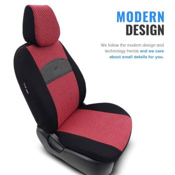 Καλύμματα Αυτοκινήτου Otom Smart Design Universal Ύφασμα / Δερματίνη Σετ Εμπρός / Πίσω 11 Τεμαχίων Μαύρο / Κόκκινο SLTSMT103-NZ