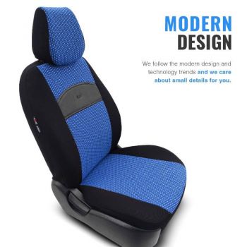 Καλύμματα Αυτοκινήτου Otom Smart Design Universal Ύφασμα / Δερματίνη Σετ Εμπρός / Πίσω 11 Τεμαχίων Μαύρο / Μπλε SLTSMT104-NZ