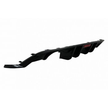 Diffuser Πίσω Προφυλακτήρα Για VW Golf VII (7.5) 17-20 Facelift R-Look Μαύρο Γυαλιστερό Με Led Στοπάκι