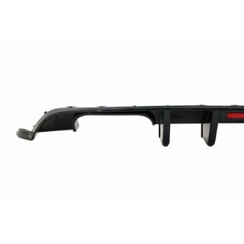 Diffuser Πίσω Προφυλακτήρα Για VW Golf VII (7.5) 17-20 Facelift R-Look Μαύρο Γυαλιστερό Με Led Στοπάκι