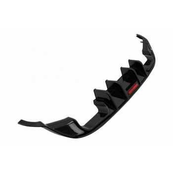 Diffuser Πίσω Προφυλακτήρα Για VW Golf VII (7.5) 17-20 Facelift R-Look Μαύρο Γυαλιστερό Με Led Στοπάκι