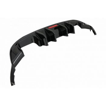 Diffuser Πίσω Προφυλακτήρα Για VW Golf VII (7.5) 17-20 Facelift R-Look Μαύρο Γυαλιστερό Με Led Στοπάκι