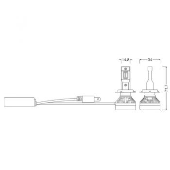 Λάμπες Led H7 Osram Canbus 12volt 45watt Ledriving HL Allseason 2 In 1 60000k-2700k 64210DWALL-2HB 2 Τεμάχια