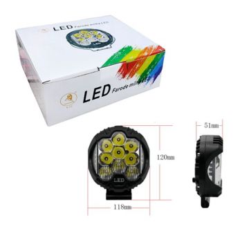 Προβολέας Εργασίας 15Led Στρόγγυλος Με Λειτουργία Φλας 10-80V 6000K 1 Τεμάχιο