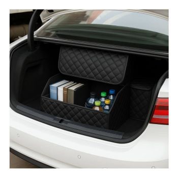 Θήκη Οργάνωσης Πορτ-Παγκάζ Αυτοκινήτου Μαύρη Δερματίνη 66x30x30cm