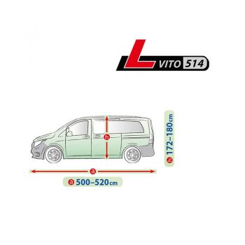 Κουκούλα Αυτοκινήτου Kegel Mobile Large Για Mercedes-Benz Vito 500-520cm x 172-180cm Γκρι