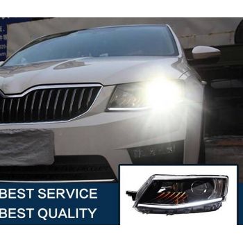 Μπροστινά Φανάρια Set Για Skoda Octavia mk3 2014-2017 DRL Μαύρα Carner
