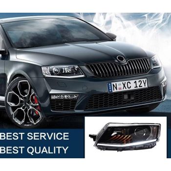 Μπροστινά Φανάρια Set Για Skoda Octavia mk3 2014-2017 DRL Μαύρα Carner