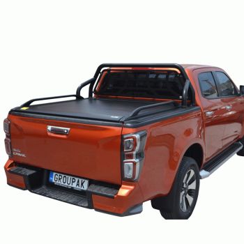 SMART ΡΟΛΟ ΑΛΟΥΜΙΝΙΟΥ ΗΛΕΚΤΡΙΚΟ ΜΕ ΒΑΡΕΟΣ ΤΥΠΟΥ BLACK-INOX ROLL-BAR, ΑΨΙΔΑ ΤΖΑΜΙΟΥ ΚΑΙ ΚΟΥΠΑΣΤΕΣ SMART 2-7000 E-ROLL+RB 405BL-INOX+KOUP 115BL ISUZU D-MAX 2021+