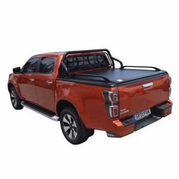 SMART ΡΟΛΟ ΑΛΟΥΜΙΝΙΟΥ ΗΛΕΚΤΡΙΚΟ ΜΕ ΒΑΡΕΟΣ ΤΥΠΟΥ BLACK-INOX ROLL-BAR, ΑΨΙΔΑ ΤΖΑΜΙΟΥ ΚΑΙ ΚΟΥΠΑΣΤΕΣ SMART 2-7000 E-ROLL+RB 405BL-INOX+KOUP 115BL ISUZU D-MAX 2021+