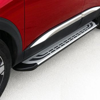Πλαινά Σκαλοπάτια FABA (Silver-Black-173cm) 2 Τεμάχια Αλουμινίου Χωρίς Βάσεις