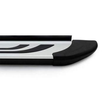 Πλαινά Σκαλοπάτια FABA (Silver-Black-173cm) 2 Τεμάχια Αλουμινίου Χωρίς Βάσεις