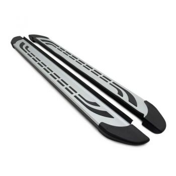 Πλαινά Σκαλοπάτια FABA (Silver-Black-183cm) 2 Τεμάχια Αλουμινίου Χωρίς Βάσεις