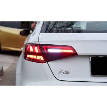 Πισινά Φανάρια Set Για Audi A3 8V 2013-2019 Sportback Led Bar Κόκκινο/Φιμέ