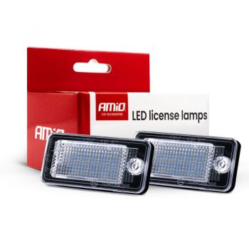 Amio - Φώτα Πινακίδας LED τύπου CLP01 για οχήματα Audi τάση λειτουργίας 12V - 2 τεμ. (04536/AM)