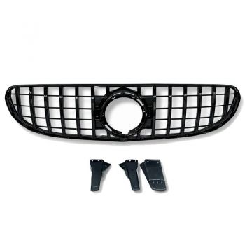 Μάσκα Για Mercedes-Benz GLC-Class X253 19+ Facelift Standard Προφυλακτήρα GT Panamericana Design Γυαλιστερή Μαύρη