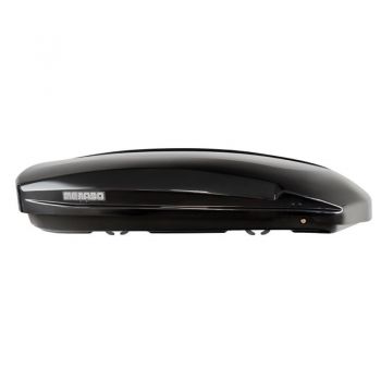 Menabo - Μπαγκαζιέρα Οροφής Satellite 550 Duo Διπλό Άνοιγμα Black με Δαγκάνες Crab (Μαύρη / Γυαλιστερή 198x94x36cm) για Ασφαλή Μεταφορά Φορτίου (16930/MB)