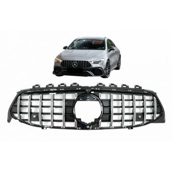 Μάσκα Για Mercedes-Benz CLA-Class C118 / W119 19+ GT Amg Panamericana Look Μαύρη Γυαλιστερή Με Χρώμιο 1 Τεμάχιο