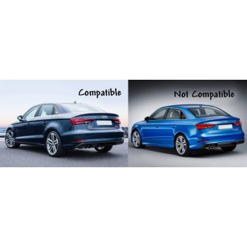 Diffuser Πίσω Προφυλακτήρα Για A3 8V Facelift 16-20 Sedan / Cabrio S3 Look Για Απλό Προφυλακτήρα Από Abs Πλαστικό