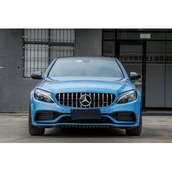 Body Kit Για Mercedes-Benz C-Class W205 14-20 Sedan Amg C63s Facelift Look Με Μάσκα & Μπούκες Black Edition