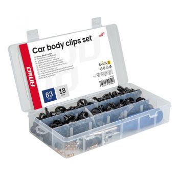 Amio – Κλιπς Ταπετσαρίας Αυτοκινήτου Σετ 101 Τεμ. με Εργαλεία Αφαίρεσης για Σταθερή Τοποθέτηση & Εύκολη Επισκευή – 1 Σετ (04740/AM)