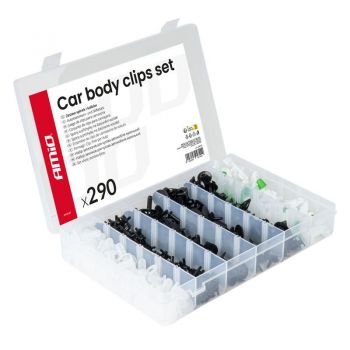 Amio – Κλιπς Ταπετσαρίας Αυτοκινήτου Σετ 290 Τεμ. για Σταθερή Τοποθέτηση & Πλήρη Επισκευή Πλαστικών – 1 Σετ (04742/AM)