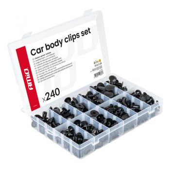 Amio – Κλιπς Ταπετσαρίας Αυτοκινήτου Σετ 240 Τεμ. για Σταθερή Τοποθέτηση & Πλήρη Επισκευή Πλαστικών – 1 Σετ (04737/AM)