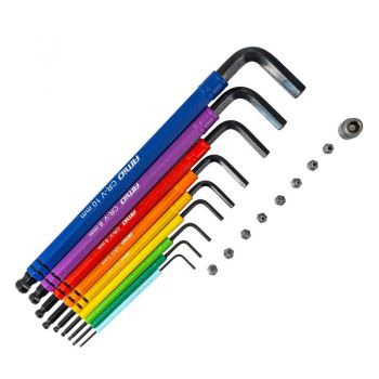 Amio – Κλειδιά Allen Imbus CR-V 1.5-10mm με Μύτες & Αντάπτορα Heavy Duty για Σταθερή Τοποθέτηση Εργαλείου & Καθημερινή Χρήση – Σετ 18 Τεμ. (04787/AM)