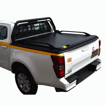 ΚΑΠΑΚΙ ΚΑΡΟΤΣΑΣ ΡΟΛΟ ΑΛΟΥΜΙΝΙΟΥ ΜΕ ΒΑΡΕΟΣ ΤΥΠΟΥ BLACK-INOX ROLL-BAR, ΑΨΙΔΑ ΤΖΑΜΙΟΥ ΚΑΙ ΚΟΥΠΑΣΤΕΣ TEK 2 MAX 9080 ROLL+RB 403BL-INOX+KOUP 115BL ISUZU D-MAX 2021+