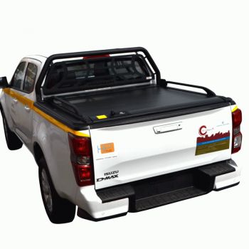 ΚΑΠΑΚΙ ΚΑΡΟΤΣΑΣ ΡΟΛΟ ΑΛΟΥΜΙΝΙΟΥ ΜΕ ΒΑΡΕΟΣ ΤΥΠΟΥ BLACK-INOX ROLL-BAR, ΑΨΙΔΑ ΤΖΑΜΙΟΥ ΚΑΙ ΚΟΥΠΑΣΤΕΣ TEK 2 MAX 9080 ROLL+RB 403BL-INOX+KOUP 115BL ISUZU D-MAX 2021+