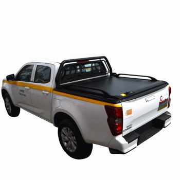 ΚΑΠΑΚΙ ΚΑΡΟΤΣΑΣ ΡΟΛΟ ΑΛΟΥΜΙΝΙΟΥ ΜΕ ΒΑΡΕΟΣ ΤΥΠΟΥ BLACK-INOX ROLL-BAR, ΑΨΙΔΑ ΤΖΑΜΙΟΥ ΚΑΙ ΚΟΥΠΑΣΤΕΣ TEK 2 MAX 9080 ROLL+RB 403BL-INOX+KOUP 115BL ISUZU D-MAX 2021+