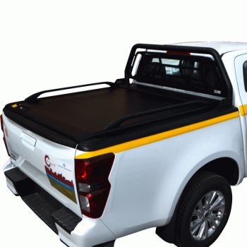 ΚΑΠΑΚΙ ΚΑΡΟΤΣΑΣ ΡΟΛΟ ΑΛΟΥΜΙΝΙΟΥ ΜΕ ΒΑΡΕΟΣ ΤΥΠΟΥ BLACK-INOX ROLL-BAR, ΑΨΙΔΑ ΤΖΑΜΙΟΥ ΚΑΙ ΚΟΥΠΑΣΤΕΣ TEK 2 MAX 9080 ROLL+RB 403BL-INOX+KOUP 115BL ISUZU D-MAX 2021+