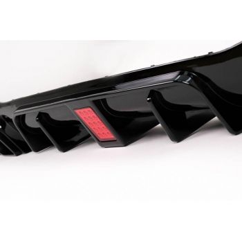 Diffuser Πίσω Προφυλακτήρα Για Mercedes-Benz E-Class W213 16-19 Με Amg Line Προφυλακτήρα Μαύρο Brabus Look Με Μαύρες Μπούκες
