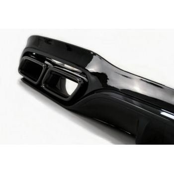 Diffuser Πίσω Προφυλακτήρα Για Mercedes-Benz E-Class W213 16-19 Με Amg Line Προφυλακτήρα Μαύρο Amg 63 Look Με Μαύρες Μπούκες