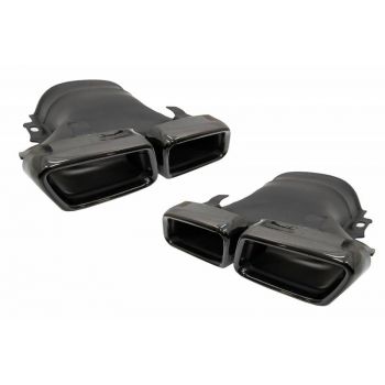 Diffuser Πίσω Προφυλακτήρα Για Mercedes-Benz E-Class W213 16-19 Με Amg Line Προφυλακτήρα Μαύρο Amg 63 Look Με Μαύρες Μπούκες