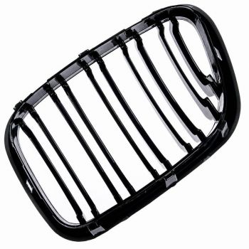 Καρδιές Μάσκας Για Bmw X5 E53 99-03 M4 Look Με Διπλή Γρίλια Μαύρο Γυαλιστερό 2 Τεμάχια