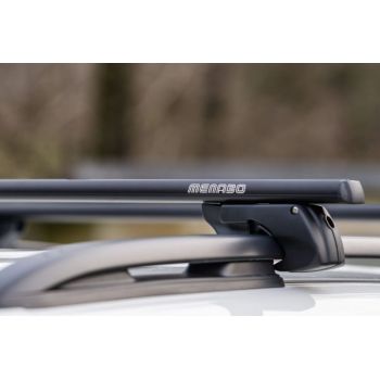 MENABO ΜΠΑΡΕΣ ΟΡΟΦΗΣ ΑΛΟΥΜΙΝΙΟΥ SHERMAN XL BLACK 135 cm ΣΕ ΜΑΥΡΟ ΧΡΩΜΑ ΓΙΑ Mazda 6 / Atenza (GJ) Station Wagon 5 doors 2012>2017 ΜΕ RAISED RAILS (Παράλληλες Μπάρες με Κενό) - 2 ΤΕΜ. (12290/MB)
