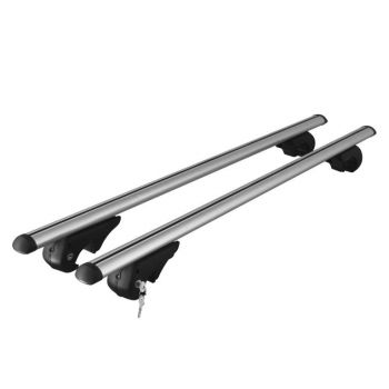 MENABO ΜΠΑΡΕΣ ΟΡΟΦΗΣ ΑΛΟΥΜΙΝΙΟΥ BRIO XL 135 cm ΣΕ ΑΣΗΜΙ ΧΡΩΜΑ ΓΙΑ Honda Ridgeline 5 doors 2017> ΜΕ RAISED RAILS (Παράλληλες Μπάρες με Κενό) - 2 ΤΕΜ. (4030/MB)
