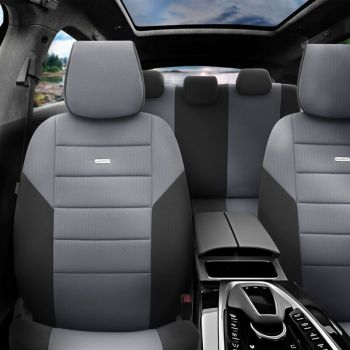 Καλύμματα Αυτοκινήτου Otom One Design Universal Βαμβακερό Ύφασμα Rachel Σετ Εμπρός / Πίσω 10 Τεμαχίων Μαύρο / Γκρι ONE-102
