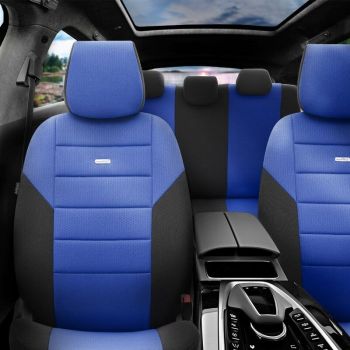 Καλύμματα Αυτοκινήτου Otom One Design Universal Βαμβακερό Ύφασμα Rachel Σετ Εμπρός / Πίσω 10 Τεμαχίων Μαύρο / Μπλε ONE-107