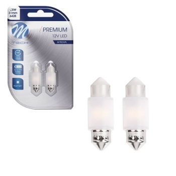 Λάμπες Led Σωληνωτές 31mm M-TECH Premium LB360W - C5W, 12V 2xSMD2835, CANBUS, White