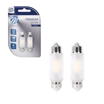 Λάμπες Led Σωληνωτές 39mm M-TECH Premium LB362W - C5W, 12V 2xSMD2835, CANBUS, White