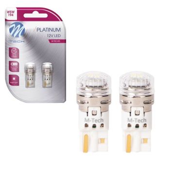 Λάμπες Led T10 M-TECH Platinum LB870W-02B - W5W, 4x2016SMD Led 12-30V Canbus White 2 Τεμάχια