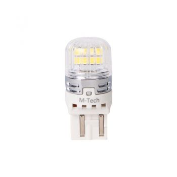 Λάμπες Led T20 W21/5W Διπολικές M-TECH Platinum LB874W-01B 7515 16x2835SMD 12-30V Canbus White 2 Τεμάχια