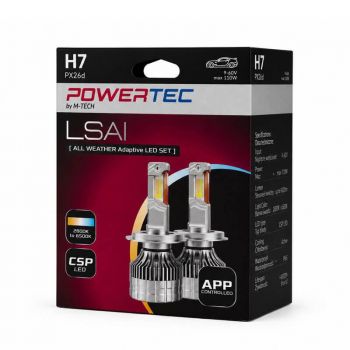 Λάμπες Led H7 M-Tech LSAI7 12volt 50watt All Weather Adaptive 2 In 1 2800k-6500k 2 Τεμάχια